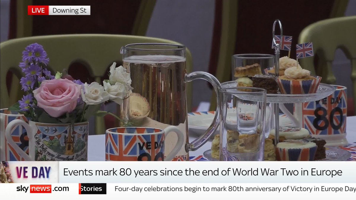 "BREAD AND BUTTER PUDDING!" Rhiannon Mills and Sarah-Jane Mee take a peek at what’s being served as Sir Keir Starmer hosts a VE Day street party on Downing Street. 📺 Sky 501, Virgin 602, Freeview 233 and YouTube