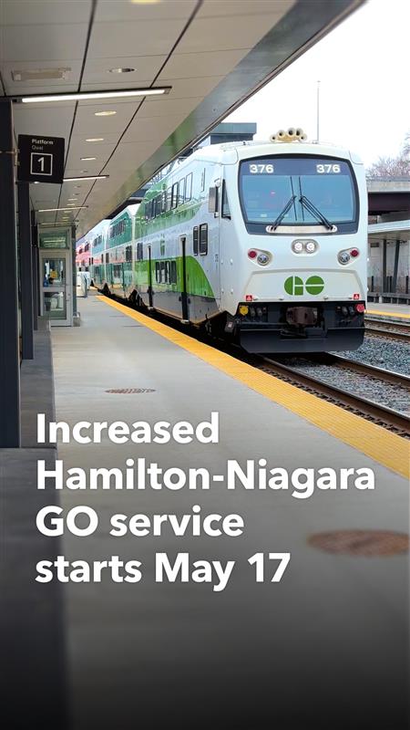 Yes, you heard that right – starting May 17, all Niagara trains will stop at West Harbour GO Station, seven days a week 🚆 West Harbour GO customers will have four more train trips to choose from on weekdays and six new trips on weekends. Plus, Niagara trips that previously stopped at West Harbour will see a time savings of approximately seven to eight minutes in each direction. This is all thanks to the new connecting track that was completed in April. Learn more: