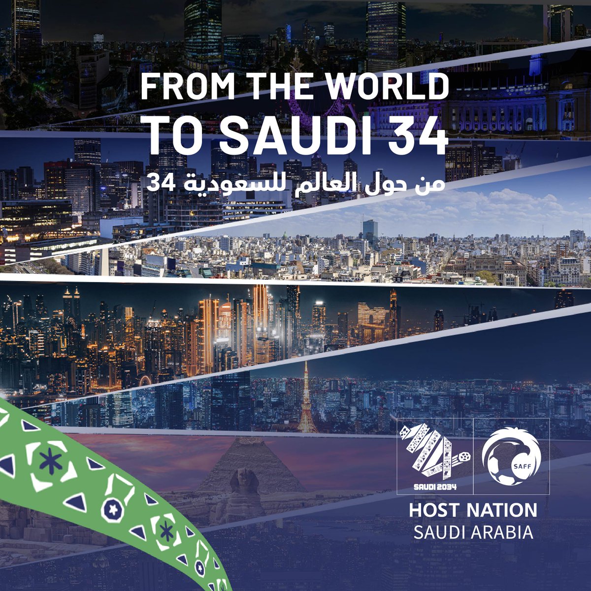 Every city and every country is excited for the FIFA World Cup 2034, even more so to discover its unique host, Saudi Arabia. #GrowingTogether #Saudi34