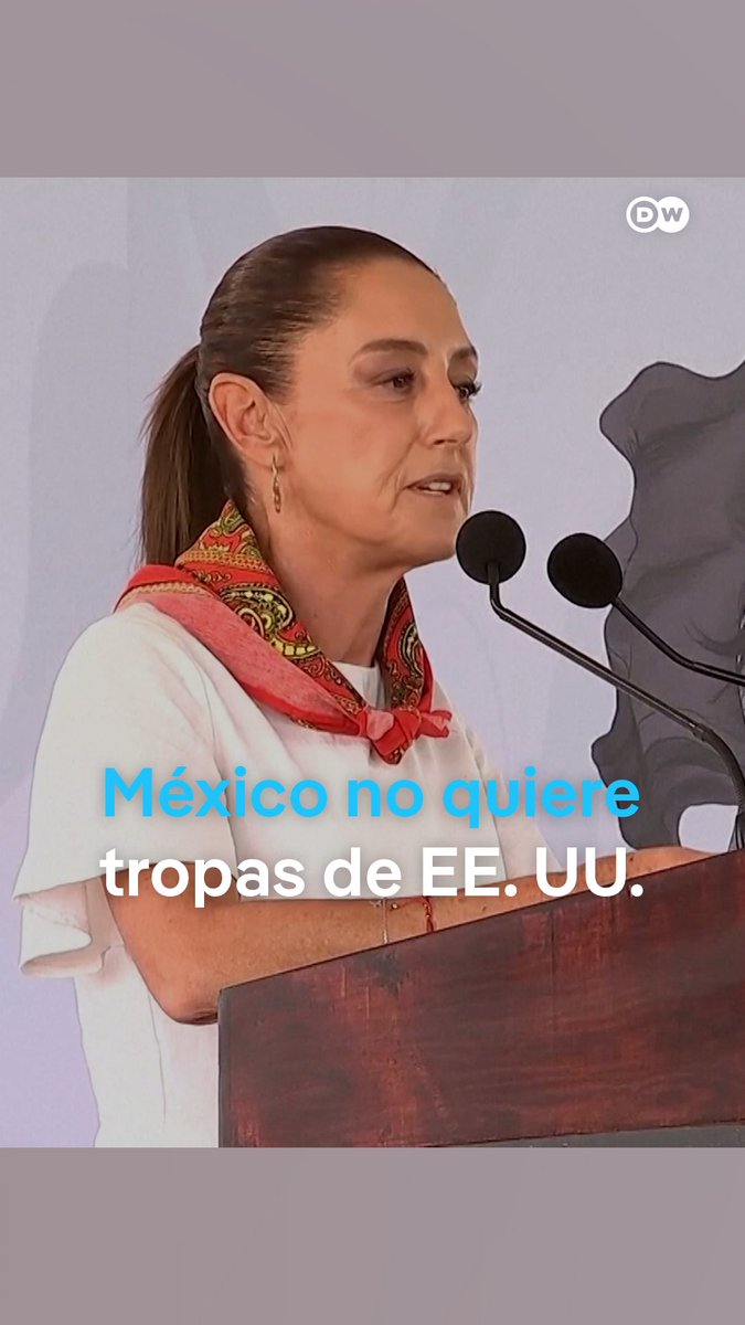 Trump dice que la presidenta de México rechazó a sus militares por miedo a los cárteles de la droga Según el presidente estadounidense, Claudia Sheinbaum no acepta la entrada del Ejército de EE. UU. a México le porque le tiene “tanto miedo” a los carteles del narcotráfico que "no puede pensar con claridad”. La presidenta mexicana replicó que "la soberanía es inviolable". /ag