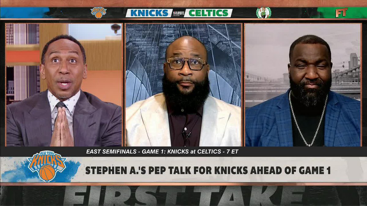 .Stephen A Smith has a pep talk for the Knicks ahead of their NBA playoff matchup vs. the Celtics 😂