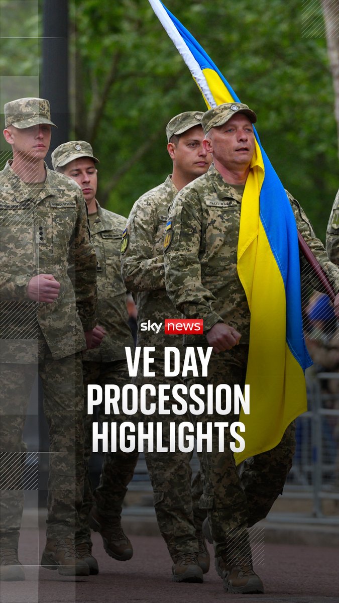 Ukrainian soldiers joined the marches, while Prince Louis watched on with his family as the parade took place.