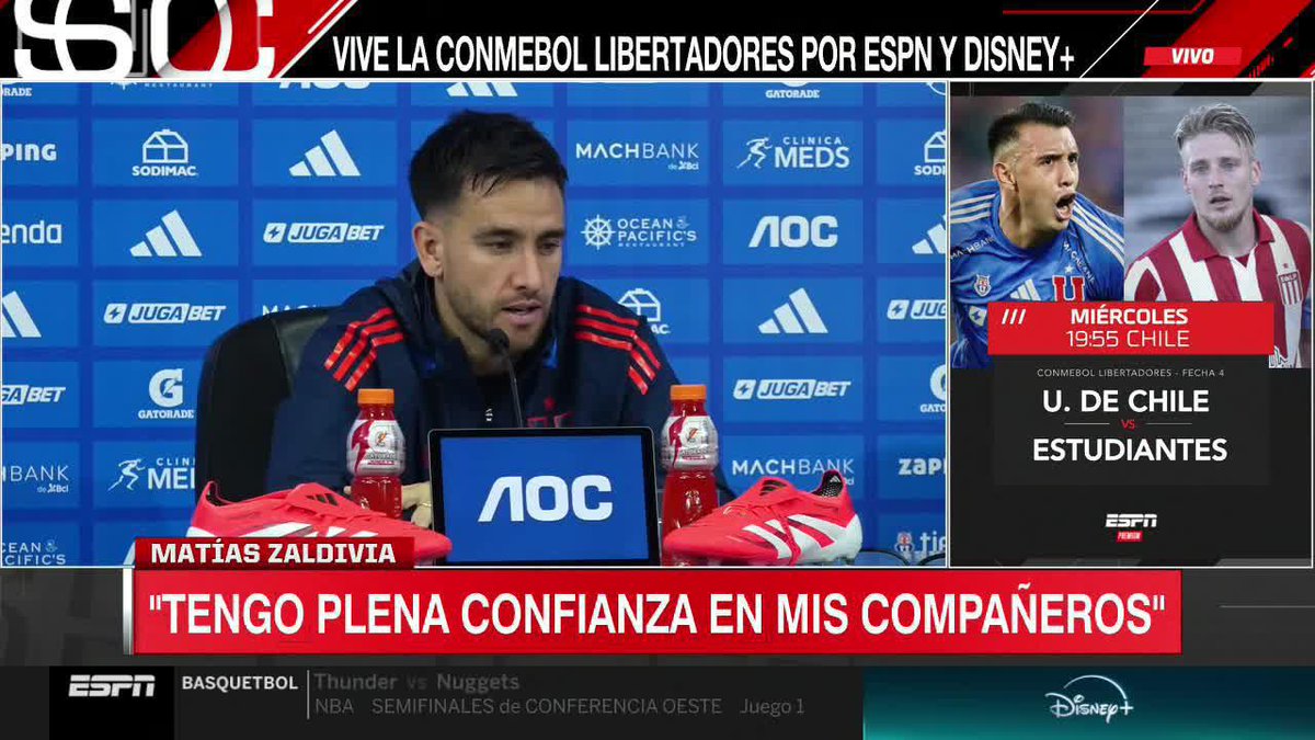"TENER TU CASA Y JUGAR SIEMPRE EN LA MISMA CANCHA ES MUY IMPORTANTE" #SportsCenter Matías Zaldivia, defensor de la #UdeChile, habló sobre la localía de los Azules en el Estadio Nacional de cara al partido contra Estudiantes por CONMEBOL #Libertadores.
