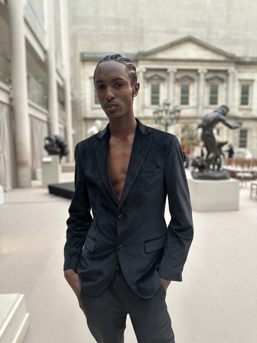Meet Christian Latchman the catalogue cover model of "Superfine: Tailoring Black Style".👋📸 #SuperfineStyle opens to the public on May 10 and will be celebrated at the 2025 Met Gala on May 5. 📷 Tyler Mitchell. "Untitled (Christian in Wales Bonner)," 2025.
