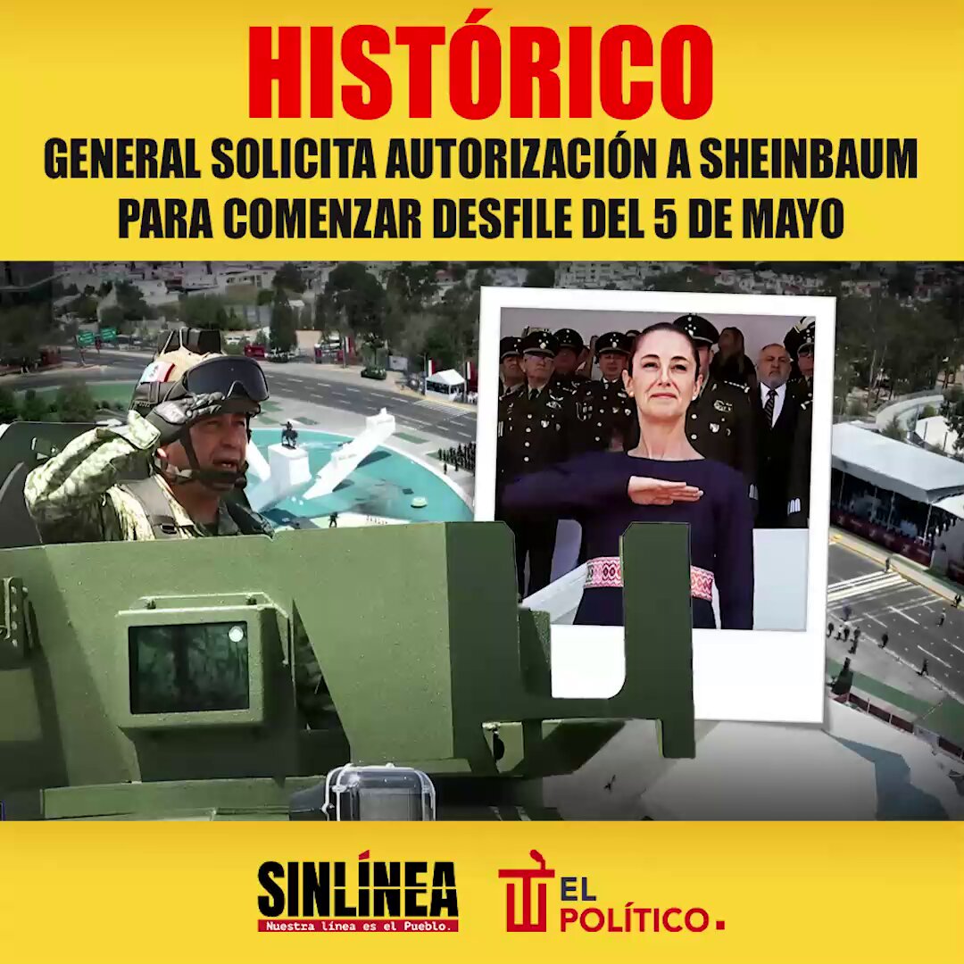 Momentazo 🤩🫡 🔴 #Sheinbaum (Claudia Sheinbaum Pardo) se convirtió en la primera mujer presidenta del país que dio autorización para iniciar el desfile del #5DeMayo 👩🏻🪖👇🏻