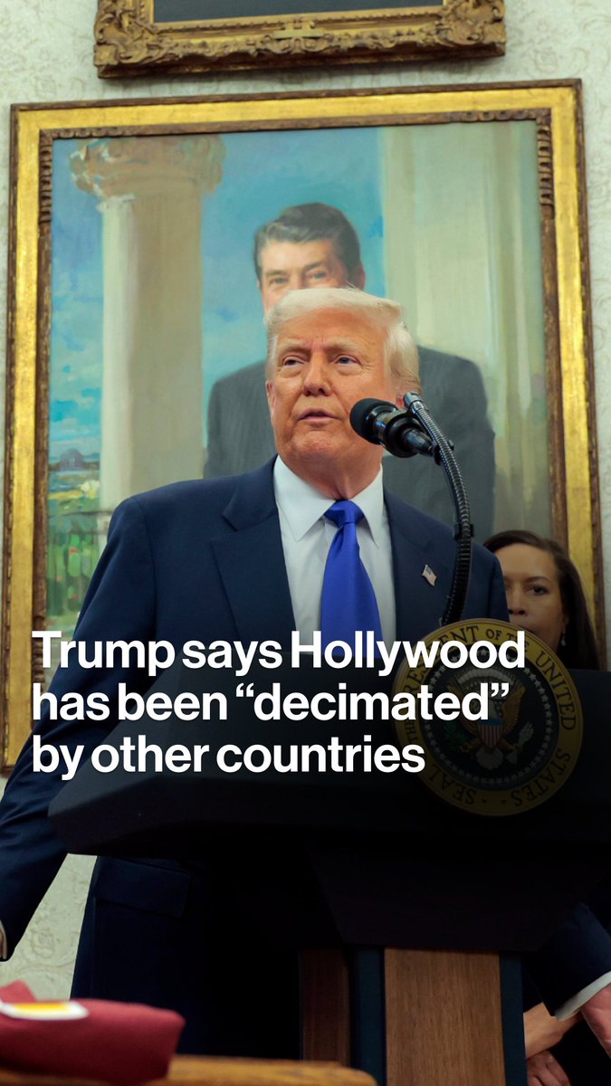 President Trump on Monday railed against the US film industry that he said has been "decimated" by other countries. Trump said earlier he plans to impose a 100% tariff on films produced overseas