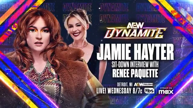 THIS WEDNESDAY, 5/7 #AEWDynamite LIVE, 8ET/7CT on TBS Network + @SportsOnMAX! Jamie Hayter sits down with Renee Paquette As JAMIE HAYTER prepares for her The Owen Hart Foundation Finals match vs Mercedes Moné Varnado at #AEWDoN, she will sit down with Renee Paquette THIS WEDNESDAY, 5/7!