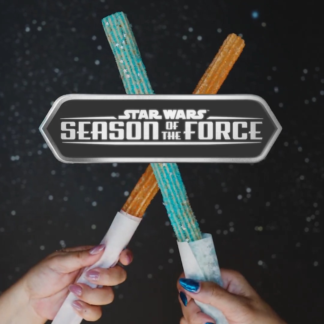 Battle your hunger with these galactic eats and more at Season of the Force (now through May 11) at Disneyland Park. Blue Milk sold separately from Yoda Tumbler.