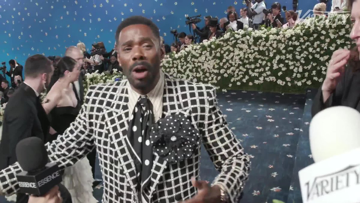 Colman Domino is wearing a bit of blue to the #MetGala because "it is my mother's favorite color." | Variety On the Carpet presented by @PaneraBread