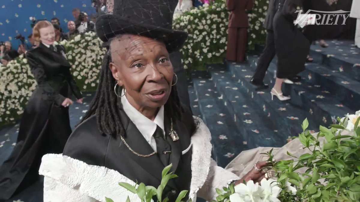 Whoopi Goldberg says she opted for silver finger caps at the #MetGala because she "couldn't get a manicure": "These rings are made by two fabulous sisters." | Variety On the Carpet presented by @PaneraBread
