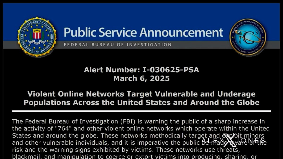 BREAKING: 'Nihilistic Violent Extremist' Satanic Affiliated Networks Are Now Considered The Fastest Growing Terror Group In The US By The FBI After Falsely Claiming That 'White Supremist/Far-Right Extremist' Groups Were The Biggest Threat Their Goal? To Accelerate The Collapse Of America By Abusing & Corrupting The Children » LIVE X STREAM: