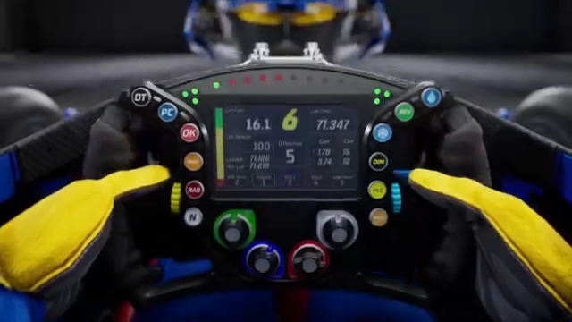 Un vistazo al volante Dallara que usan los autos de IndyCar.