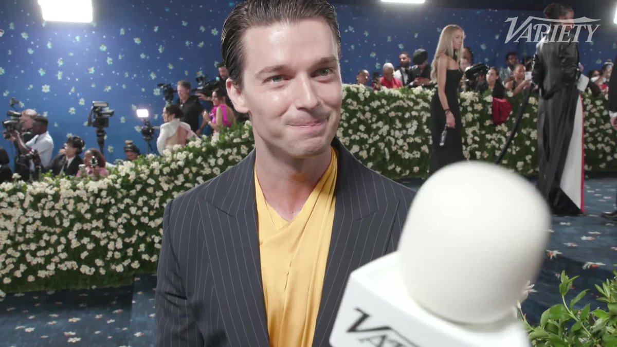 Patrick Schwarzenegger says he invited his "White Lotus" costar Aimee Lou Wood to join him on the #MetGala red carpet to help "take the nerves out of it": "We met up, I went to her hotel and we showed up together. It's great." | Variety On the Carpet