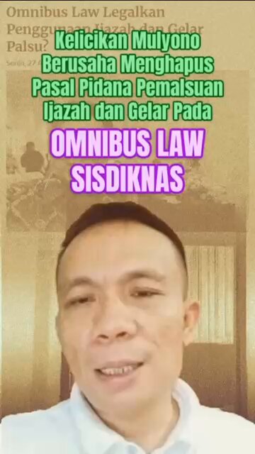 Sejak dulu Jokowi sudah mengantisipask soal ijazah palsu, rupanya! Ternyata sudah disiapkan RUU bahwa pemalsuan ijazah tidak bisa dipidana. Dasar Mulyono…!! Bener gak nih masih RUU?