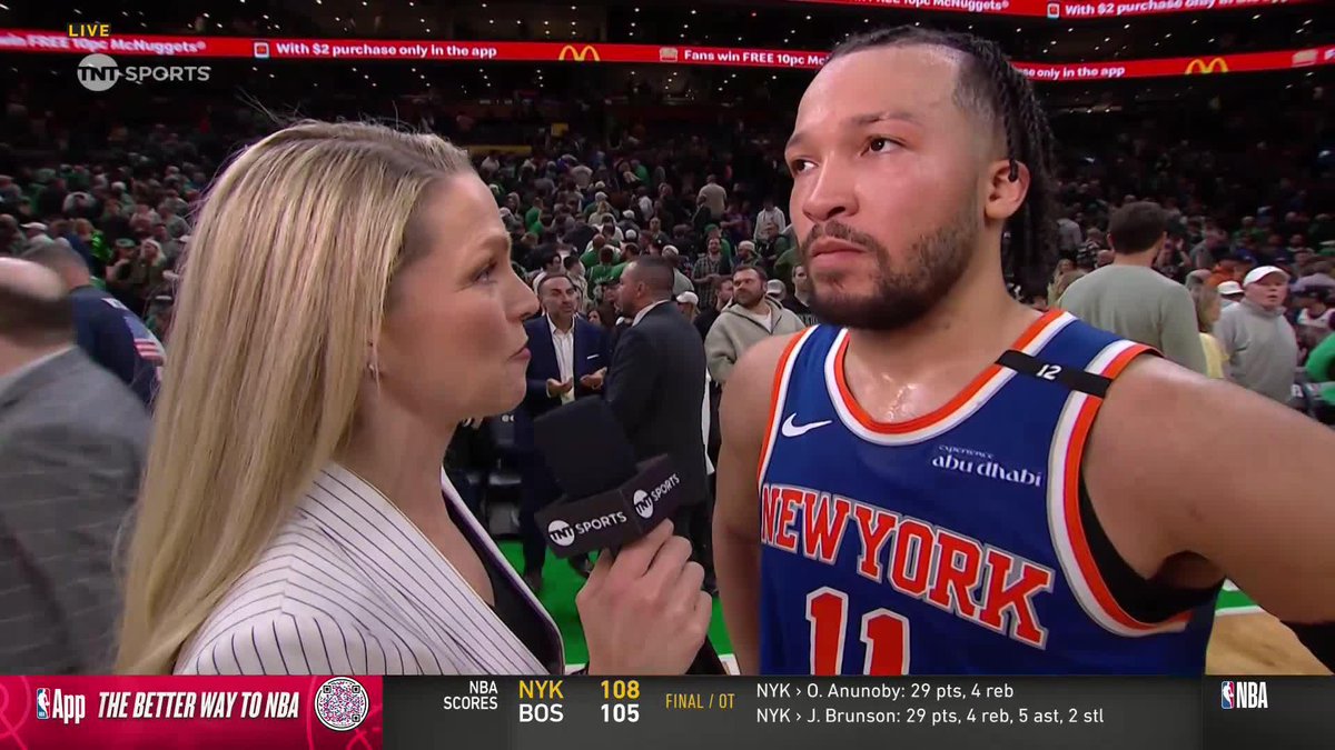Jalen Brunson tells Allie LaForce the belief among this NEW YORK KNICKS team kept them level-headed in Game 1 😤
