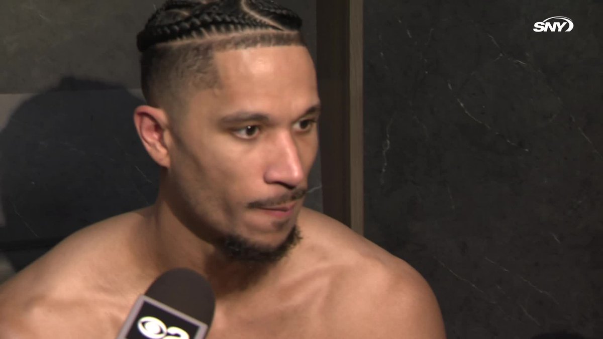 "It took us a little while to figure out how this series is gonna be. We got beat with bats for six games, so we brought our bats here" 😂 Josh Hart talks about the Knicks adjusting to this series after a physical first-round matchup against the Pistons: