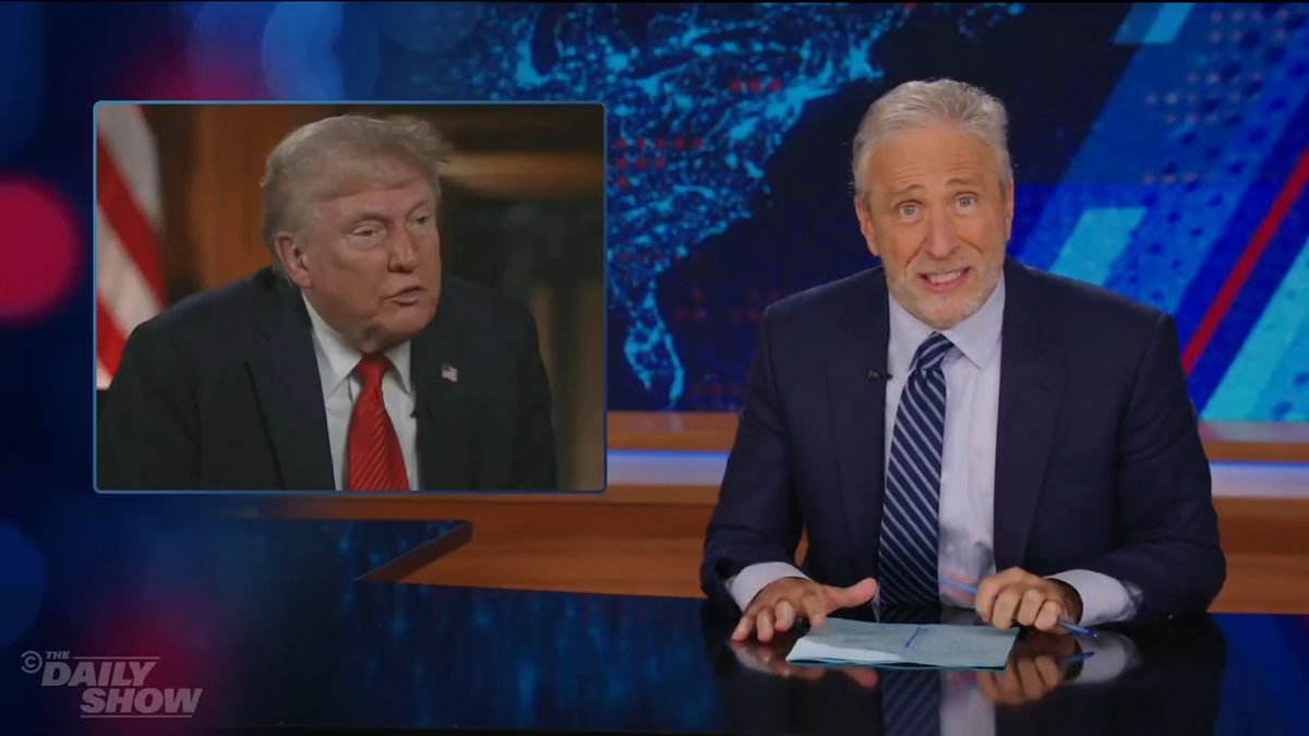 Trump’s response to the failing economy somehow boils down to a Depression-era understanding of what kids play with Jon Stewart
