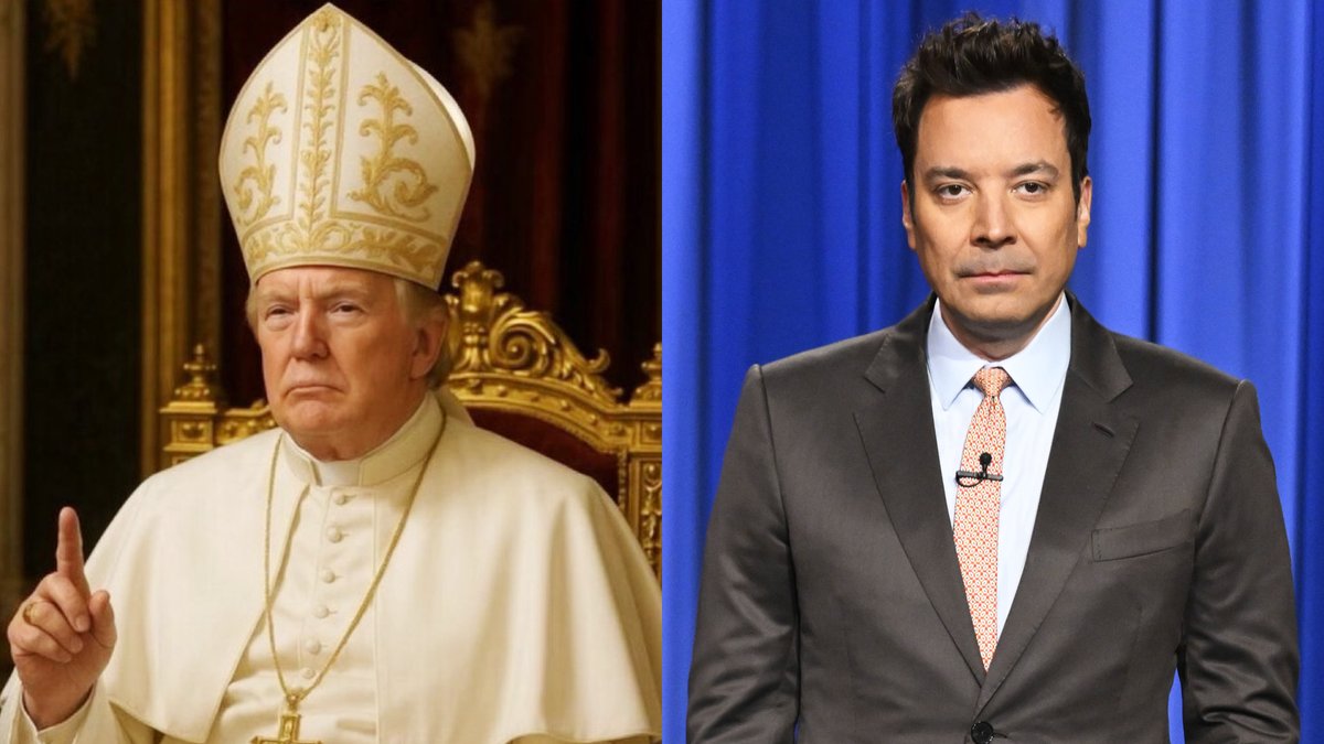 After Trump posted an AI image of himself as the Pope, he was like, "Feeling blasphemous, might delete later!” #FallonTonight