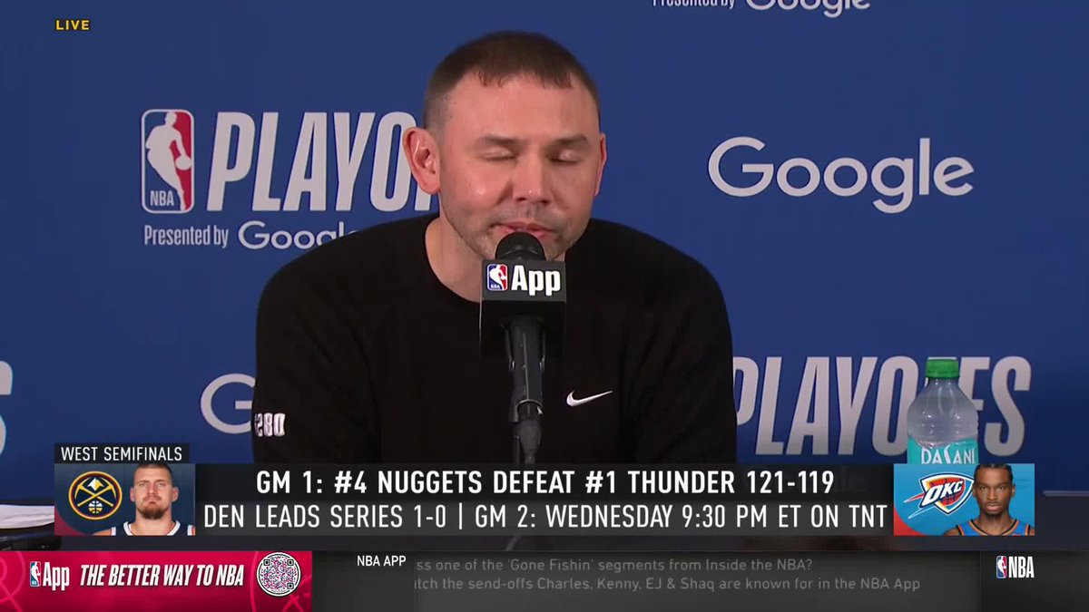 "[Aaron Gordon] is a Denver Nugget, man. He is the soul of our team" Coach Adelman had nothing but praise for AG's performance in Game 1 🙌