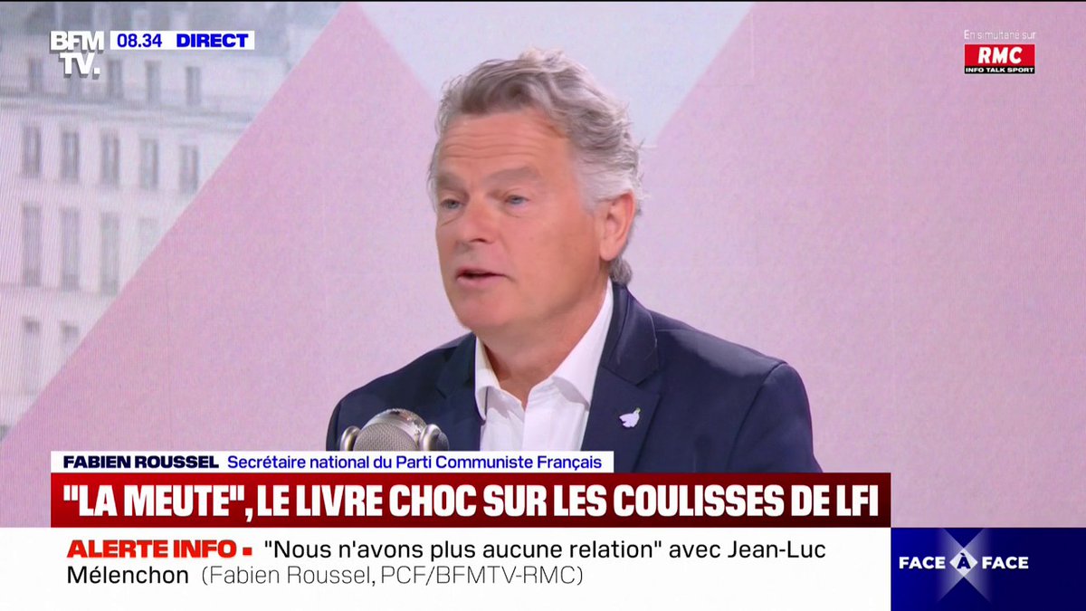 Fabien Roussel affirme ne plus avoir "aucune relation" avec Jean-Luc Mélenchon