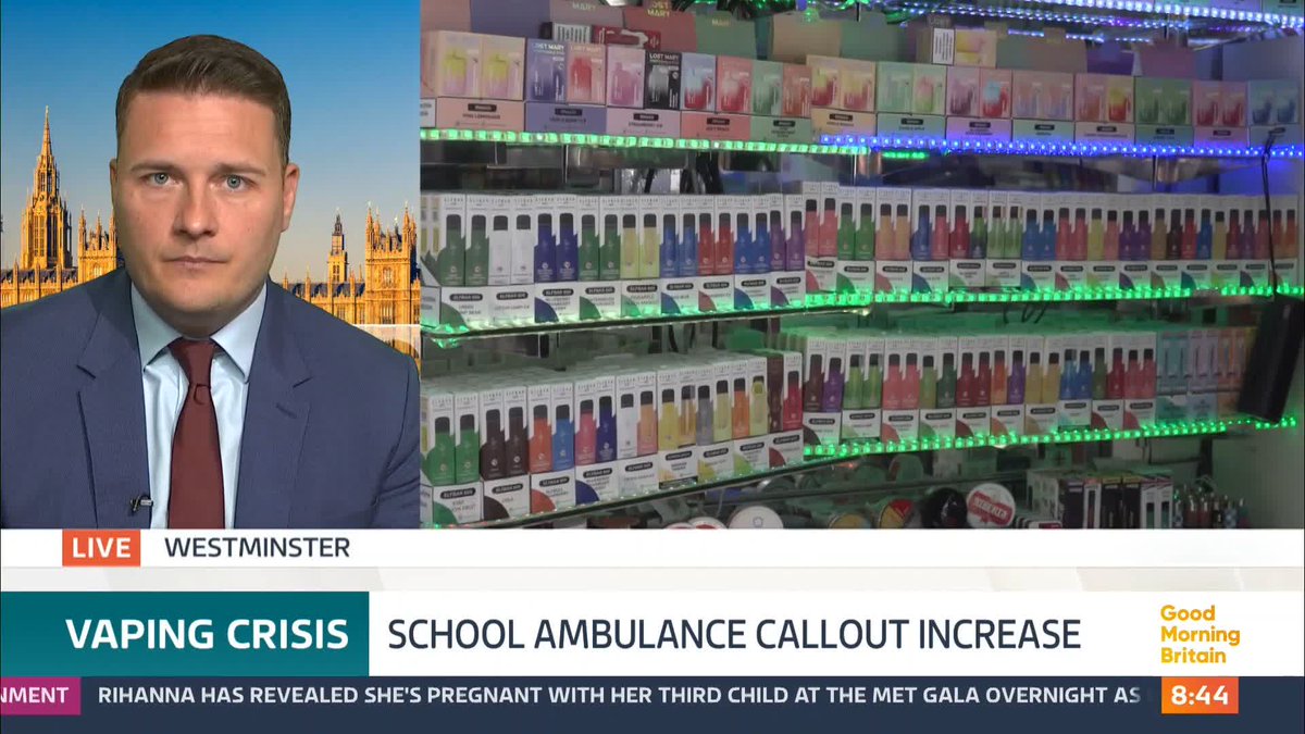 "What can we do to stop under-18s vaping and being hospitalised?" Susanna Reid asks Health Secretary Wes Streeting on the GMB exclusive investigation on England's school vaping crisis, with a huge rise in the number of ambulance call outs.