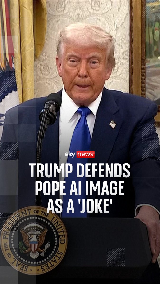 'The Catholics loved it,' said the US president about the AI-generated image of him dressed as the Pope, adding: 'Give me a break, somebody did it in fun'.
