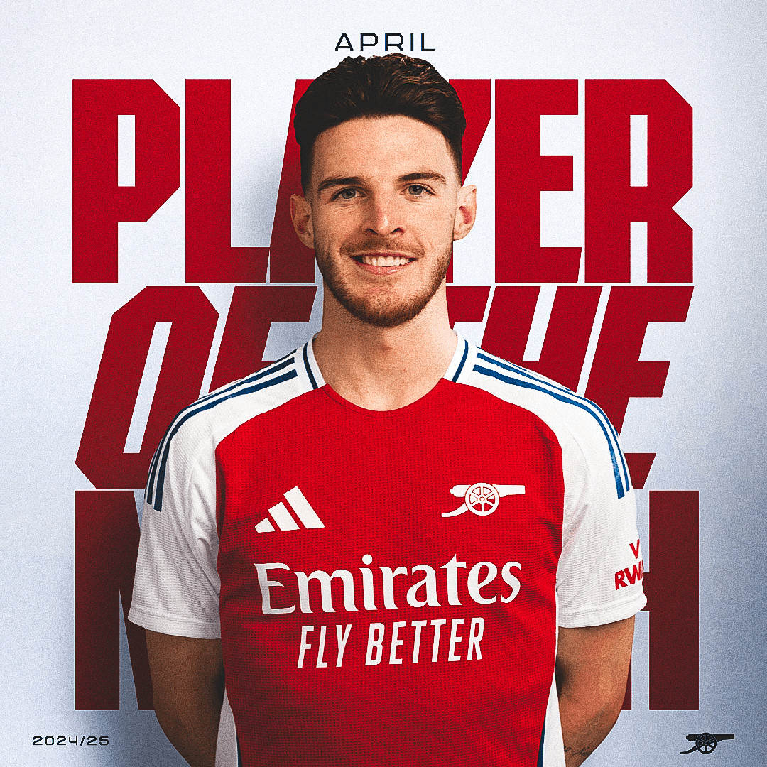 Introducing our Player of the Month, as voted for by you... 🥁 Declan Rice! 🥇