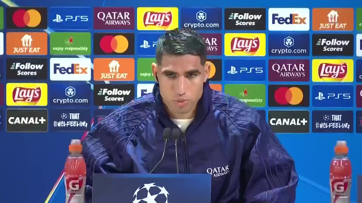 💬 Achraf Hakimi, avant la demi-finale retour face à Arsenal : « L'équipe est en confiance. Nous avons très envie que le match débute »