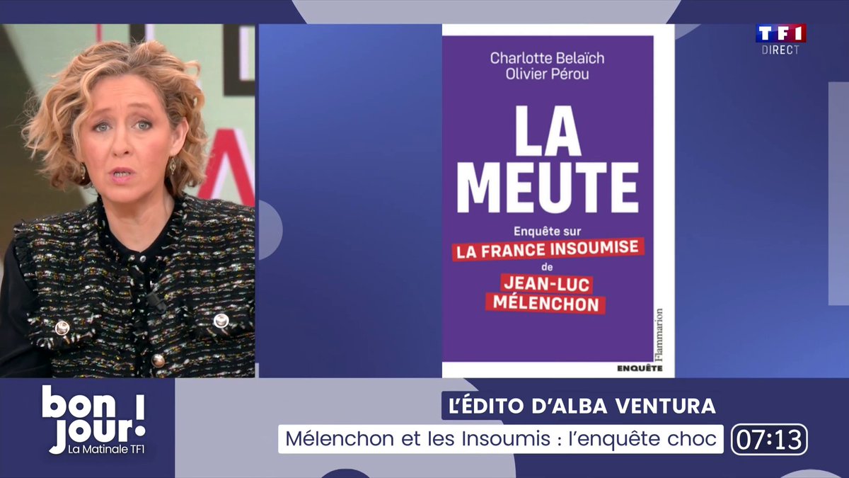 L'édito d'Alba Ventura sur "La Meute", le bouquin qui révèle le système de dévotion mis en place au profit de Mélenchon. Ça va faire hurler les insoumis, et ce n'est que le début ⤵️