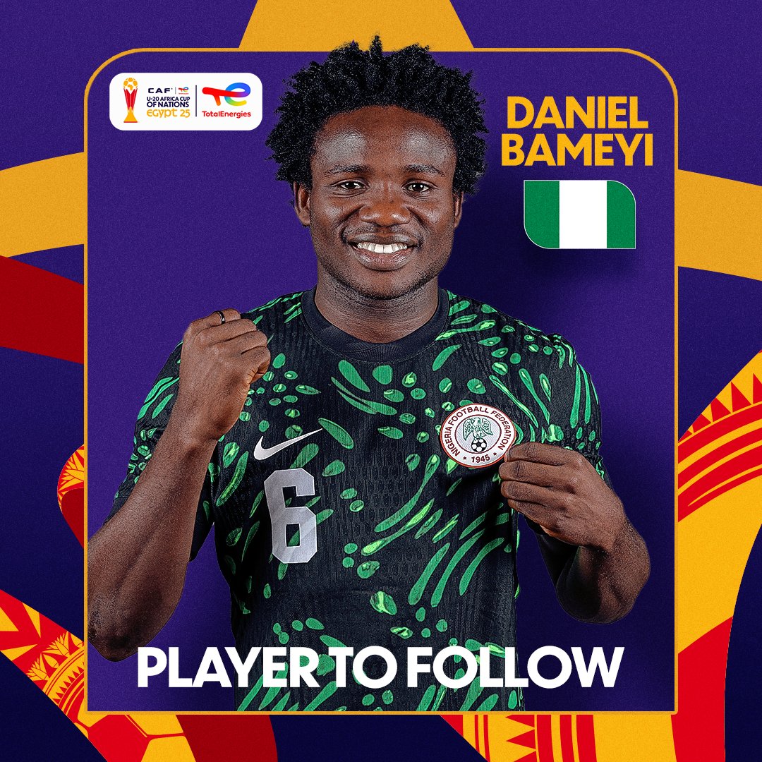 Commanding at the back, calm under pressure. 💪 One to watch : Daniel Bameyi. 👀🇳🇬 #TotalEnergiesAFCONU20 | Football Together