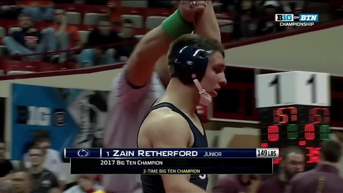 All aboard the Zain Train‼️ We're taking a look back at Penn State WRESTLING legend Zain Retherford's dominant third period to go b2b at the 2017 Big Ten Conference championships 👇 #B1GWrestling x Zain Retherford