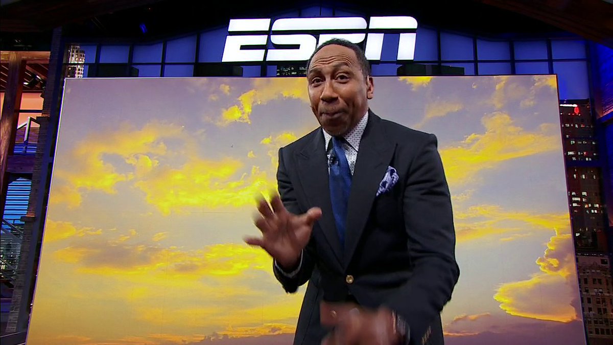 .Stephen A Smith is powered by orange and blue skies this morning 😅