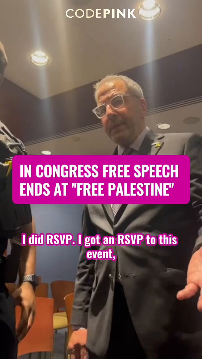 I registered for October 8, a film about antisemitism and free speech on college campuses that was being screened in Congress. I got a confirmation. I genuinely wanted to see the film. But the host from “Democratic Majority for Israel”, which is neither democratic nor did they represent the majority, said they did not want me there and called three police officers to pull me out. This is what censorship looks like in Congress: You can talk about free speech, as long as you don’t use it to say Free Palestine.