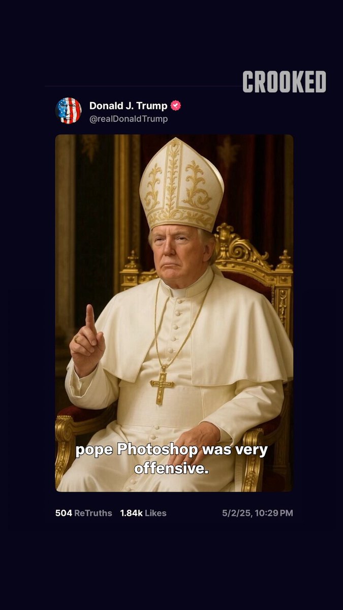 [Rubs temples]… What is there to say about Trump photoshopping himself as the Pope.