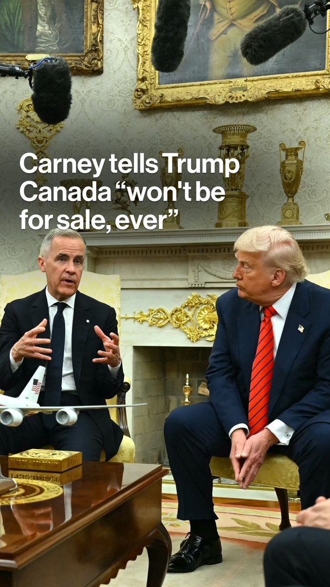 Prime Minister Carney pushed back on President Trump's calls for Canada to be absorbed by the US, saying “it’s not for sale, it won’t be for sale, ever.” Trump insisted there are merits to Canada joining the US, adding "never say never"