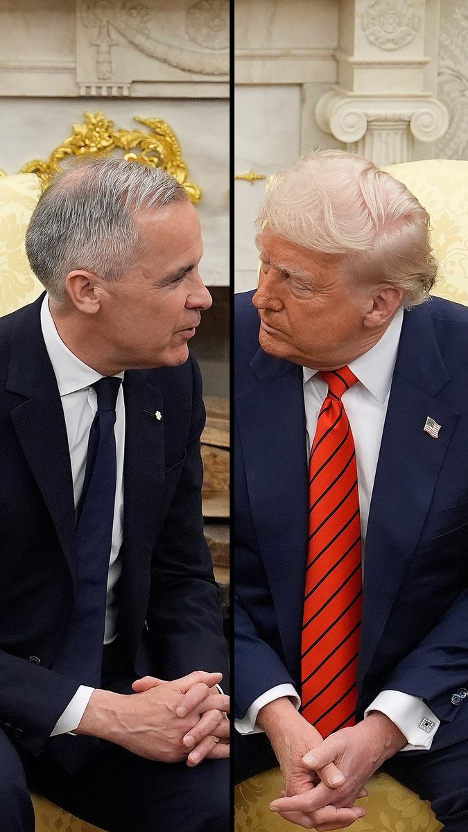 Visiting the Oval Office, Canadian Prime Minister Mark Carney stressed his country is "not for sale, it won't be for sale — ever." Trump replied: "Never say never."