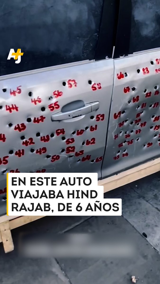 Una réplica del coche en el que murió la niña palestina de 6 años Hind Rajab cuando huía de la ciudad de Gaza con su familia el año pasado se expuso en Bradford (Reino Unido) el día en que habría cumplido 7 años. El vehículo original recibió 335 disparos de las fuerzas israelíes.