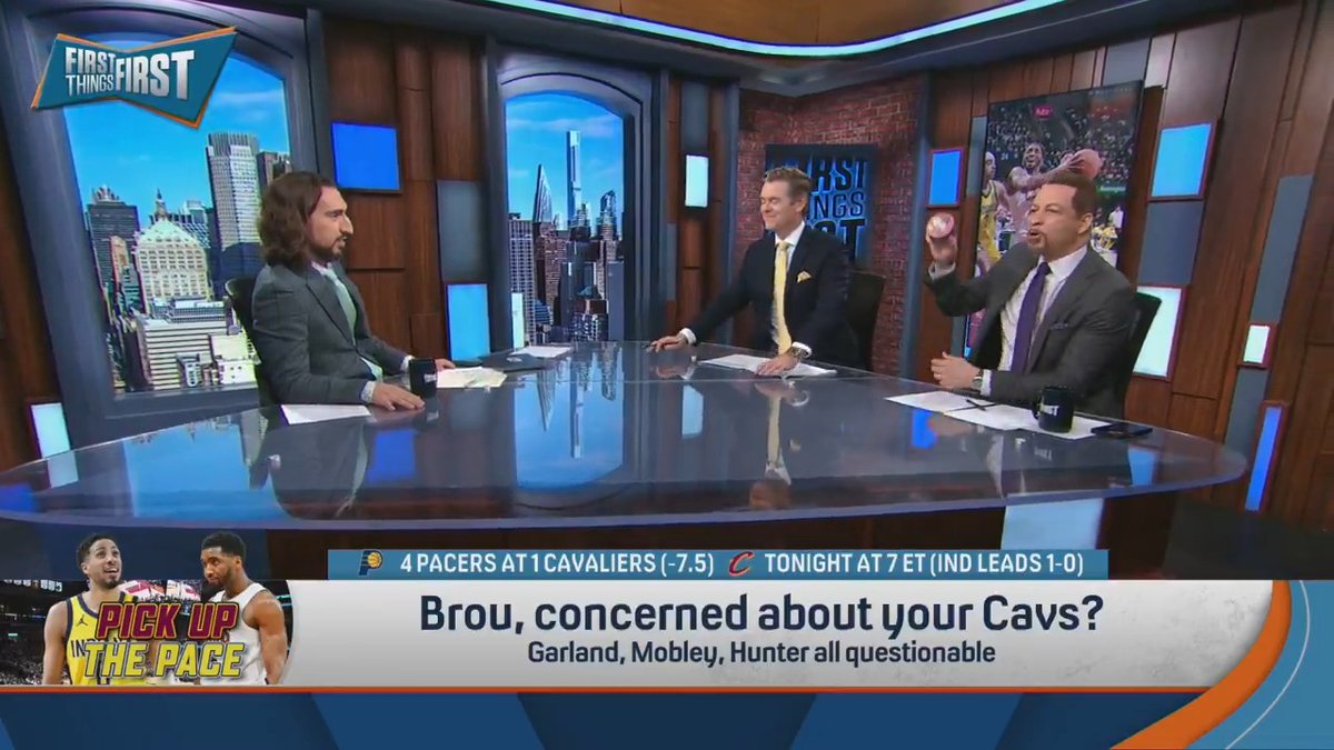 Does Chris Broussard sound concerned about his Cavs? 😅 “I’m concerned about the injuries... I was expecting Darius Garland to play in this series.”