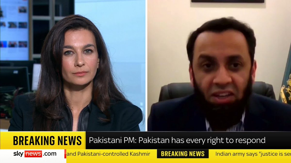 Pakistan information minister Attaullah Tarar says Pakistan has shot down two Indian jets in response to India's missile strike. 📺 Sky 501, Virgin 602, Freeview 233 and YouTube