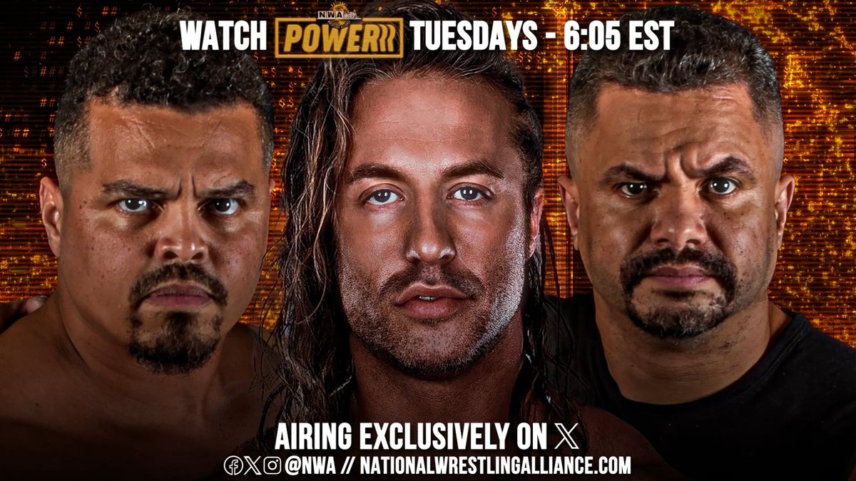 It's 6:05e! It's time for WRESTLING! It’s time for #NWAPowerrr on X! Two of wrestling's premiere tag teams collide on Powerrr! The world-renowned Colóns battle the revitalized Immortals! Plus Bryan Idol and Hunter finally settle the score!