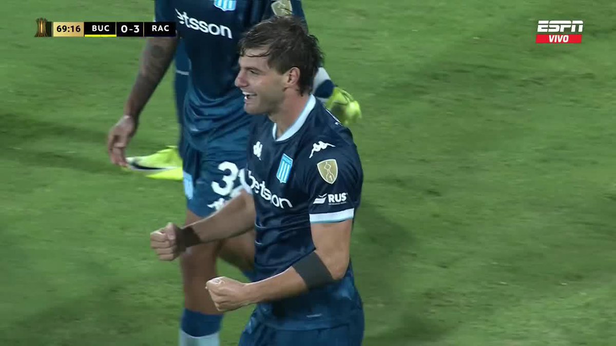GOL DE RACING 🇦🇷 Santiago Sosa convirtió el 0-3 ante Atlético Bucaramanga 🇨🇴 en la #Libertadores 🏆. Catedrático triunfo del equipo de Costas.
