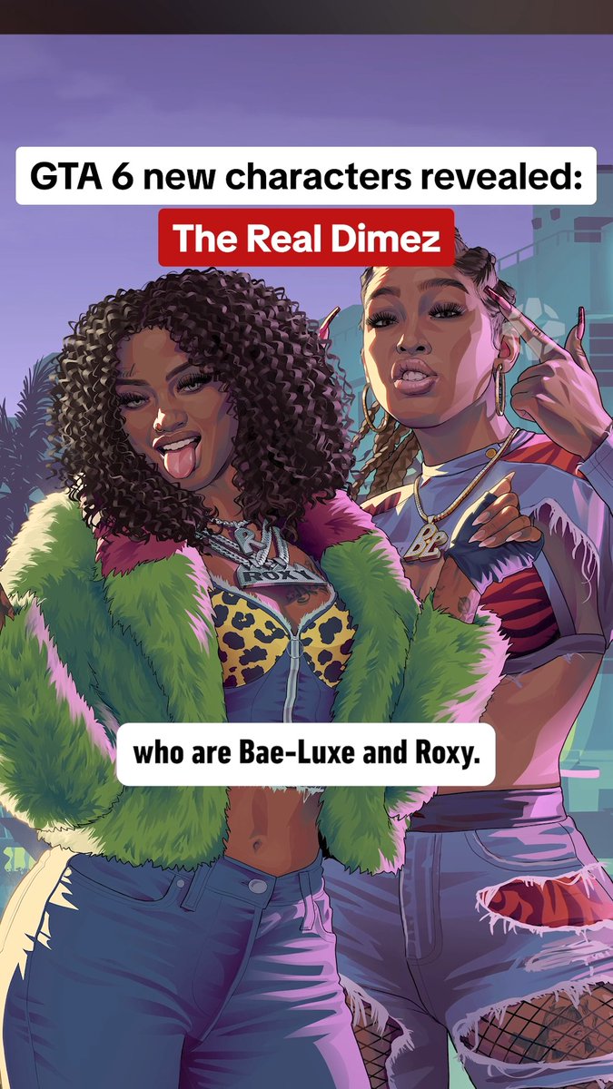 New GTA 6 characters: - Cal Hampton - Boobie Ike - Dre'Quan Priest - Real Dimez (Bae-Luxe and Roxy) - Raul Bautista - Brian Heder