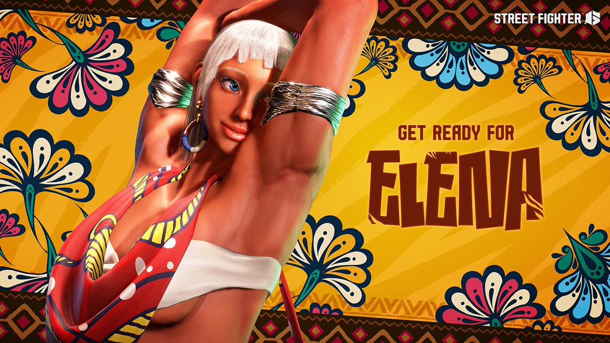 5月のファイティングパス「Get Ready for エレナ！」ご紹介👏 Year2最後のキャラクター #エレナ の参戦を記念し本日16時より配信‼ プレミアム報酬では「ストリートファイターIII」シリーズで登場したキャラ達の愛用品のアバター装備アイテムが満載‼ 「エレナの逆立ち」エモートも手に入れよう🤸🏽‍♀️