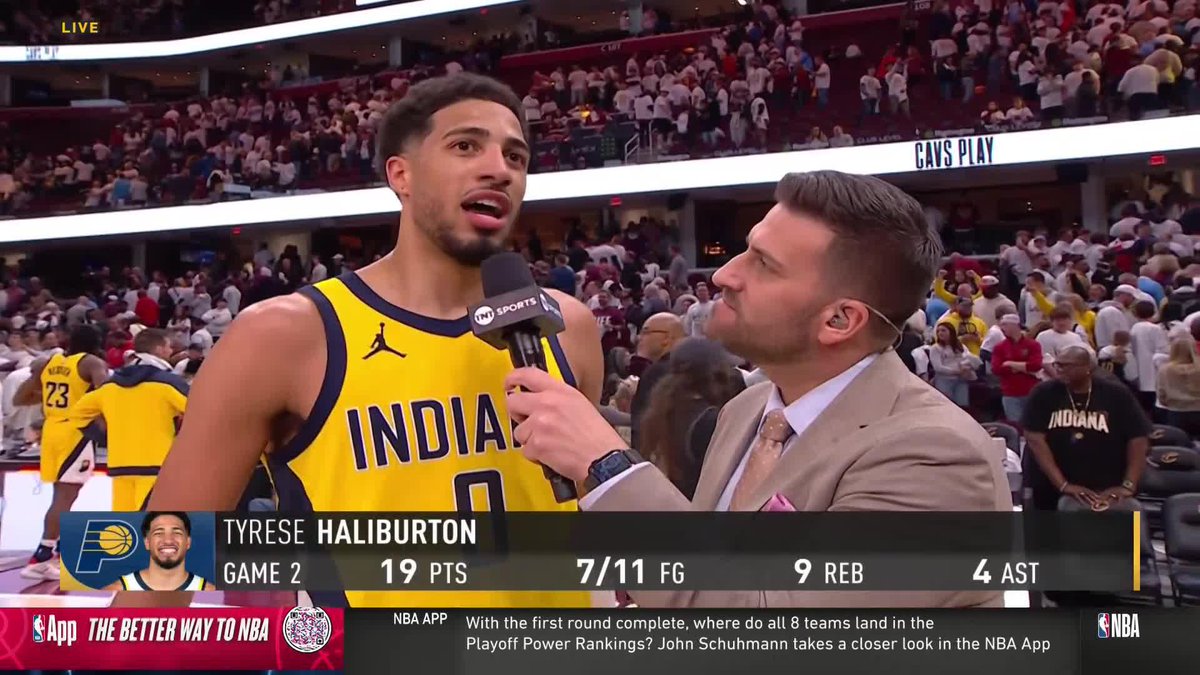"One of 'em. There'll be a lot more, hopefully" 😤 Tyrese Haliburton on his big shot with Jared Greenberg after his SECOND #NBAPlayoffs game-winner in the last week!