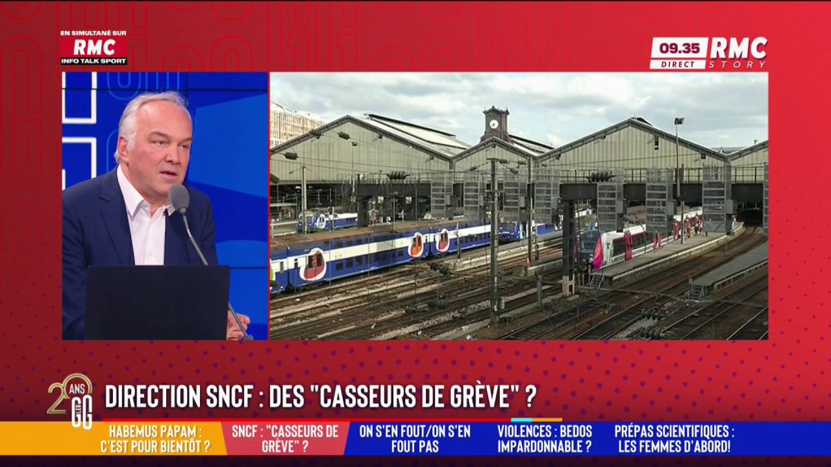 🚆 La direction de la SNCF, « des casseurs de grève » ? 📞 Jean-Michel, conducteur de TGV au 3216 : "Les conditions de vie, c'est pas possible. On nous change nos plannings 2 heures avant. Je touche 3100€ brut et 1200€ de prime, c'est tout." #GGRMC