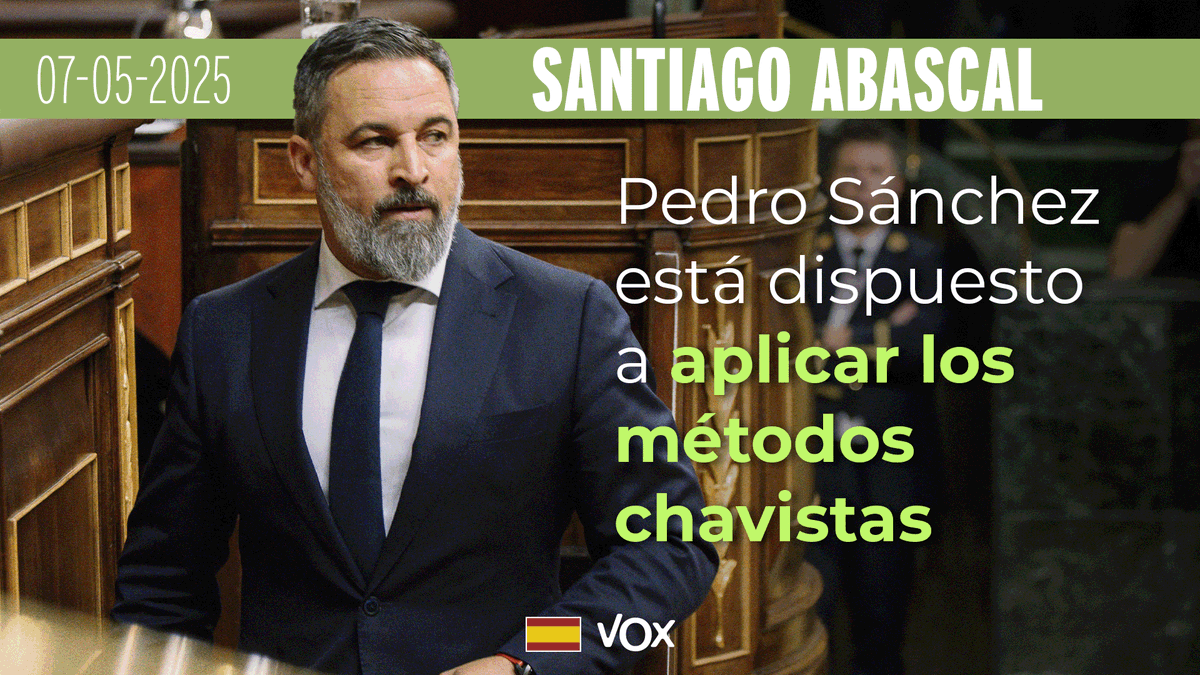 Pedro Sánchez está dispuesto a APLICAR los MÉTODOS CHAVISTAS contra los españoles. - Persecución a la oposición. - Restricción de libertades. - Restricción de bienes y servicios… Santiago Abascal 🇪🇸 en el Congreso ⬇️