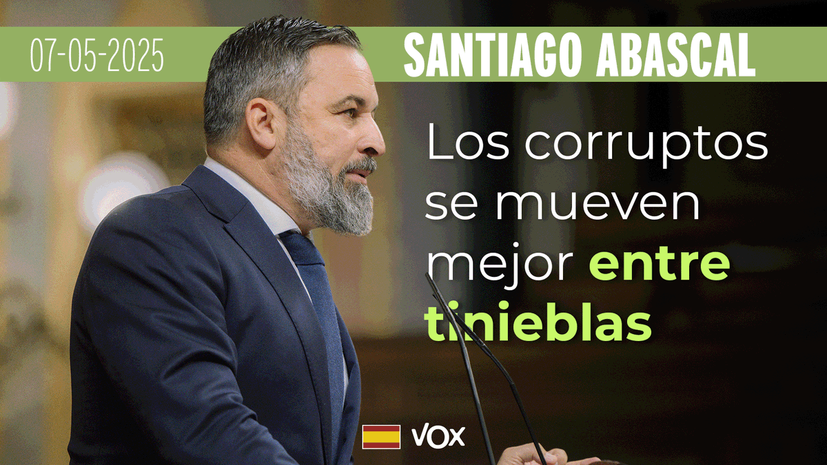 .Santiago Abascal 🇪🇸 a Sánchez: “Está dejando a España a oscuras, porque usted, como todos los corruptos, se mueven mejor entre tinieblas”. 💥💥💥💥