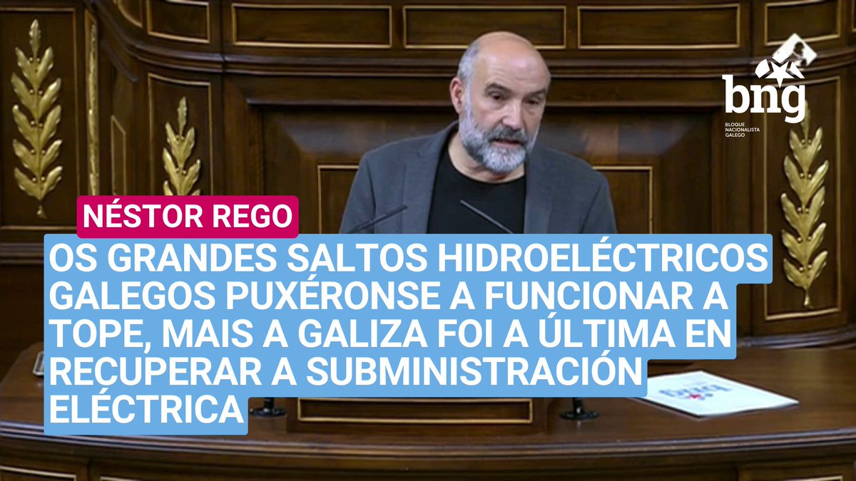 Néstor Rego (Néstor Rego): «Os grandes saltos hidroeléctricos do Miño e do Sil puxéronse a funcionar a tope, mais a Galiza foi a última en recuperar a subministración eléctrica. Para onde foi a enerxía producida? Evidentemente, para Madrid!.»