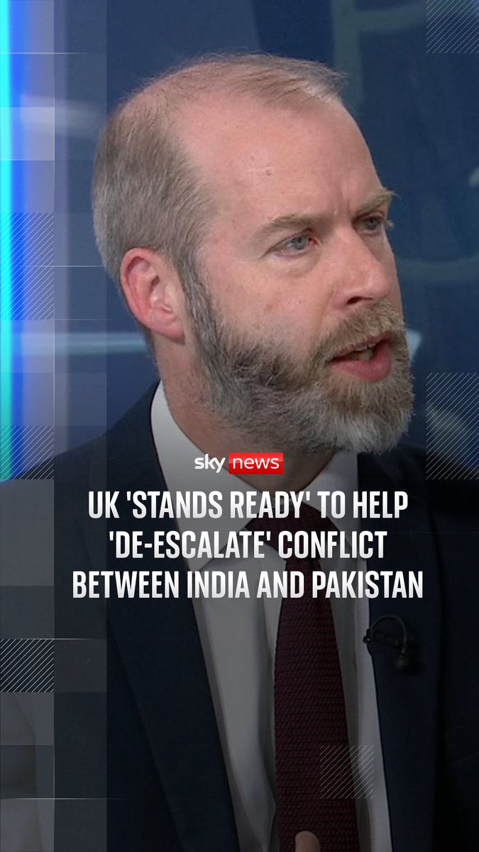 UK 'stands ready' to help 'de-escalate' the conflict between India and Pakistan. Jonathan Reynolds says that it is 'always worrying' when this kind of conflict flares up, but that the UK will help 'in any way it can' to calm it down.