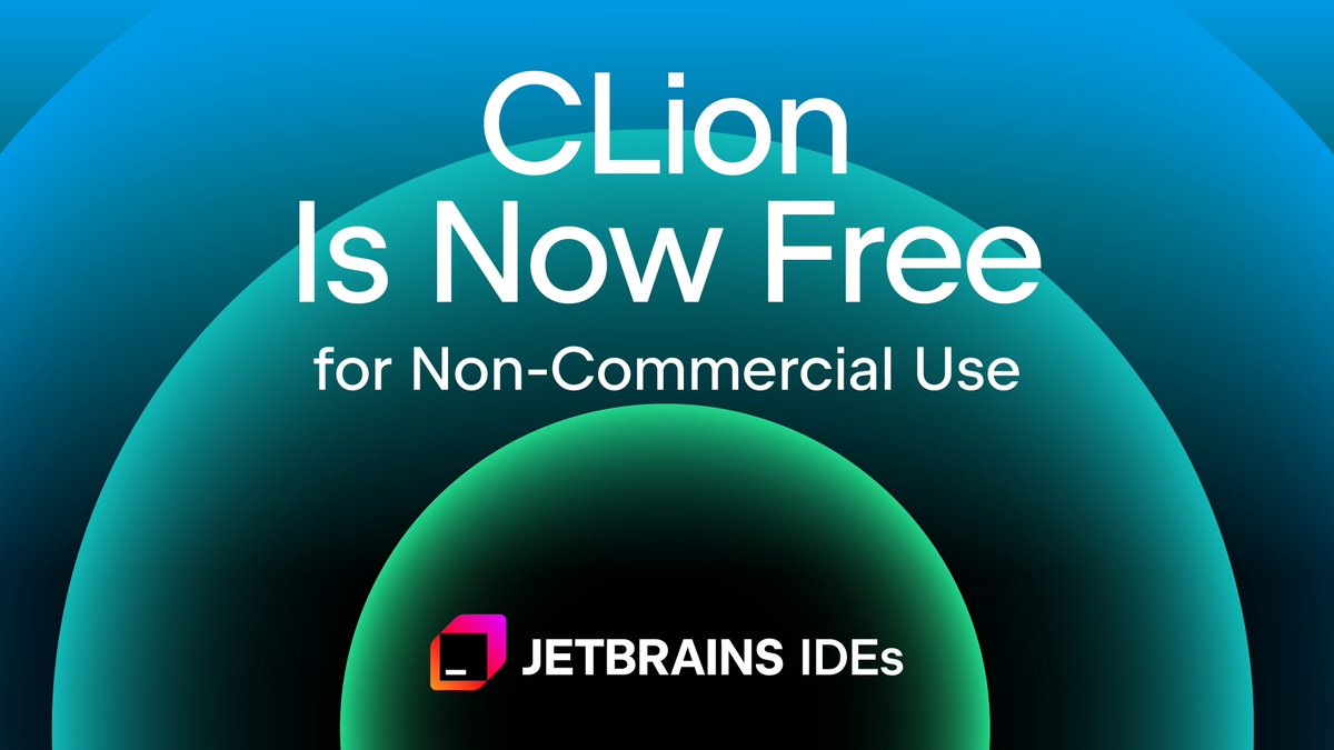 Exciting news for C and C++ developers! CLion, a JetBrains IDE just joined the club of WebStorm, Rider, and RustRover and is free for non-commercial use: Learning, developing open-source projects, creating content, and hobby development are now more accessible than ever before!